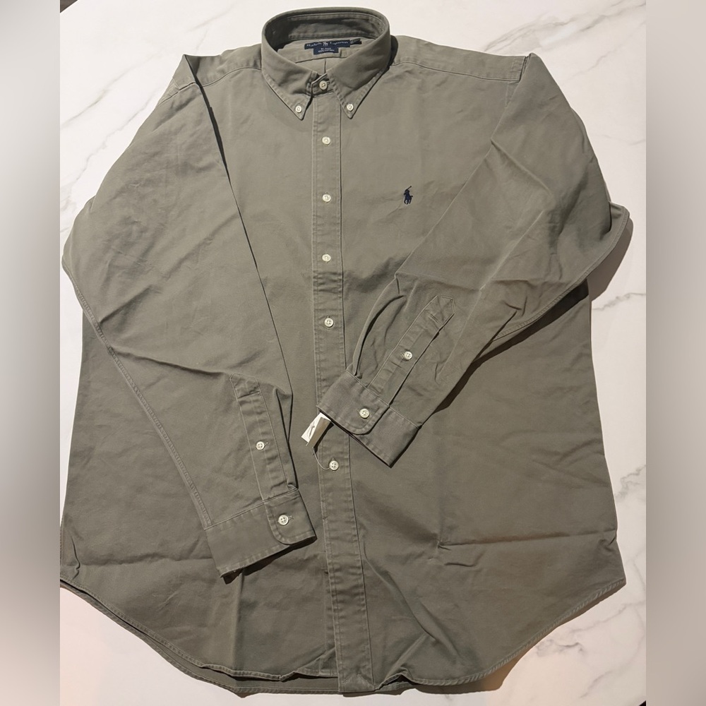 Ralph Lauren Blake Olive Button-Down Shirt - Picture 2 of 6
